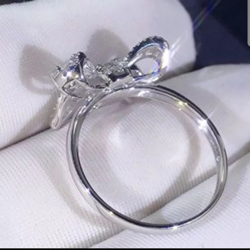 NEW π BOW RING SILVER PLATED - Picture 6 of 6